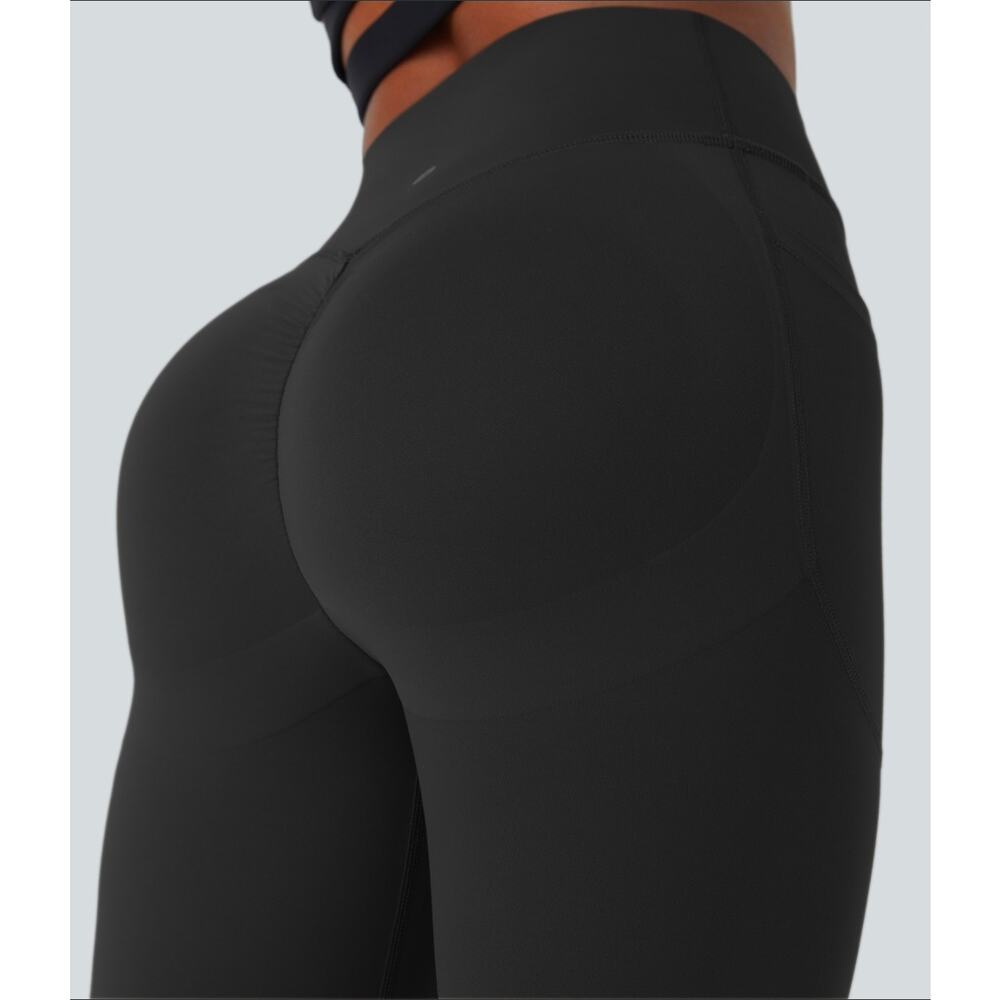 Sz Lg HALARA Black High Waist Scrunch Butt Lift Tummy Control Pocket Leggings - Picture 4 of 7